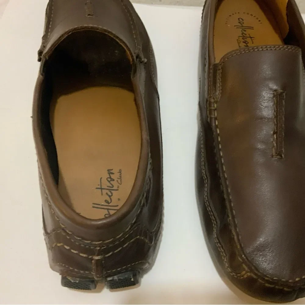 Clark’s leather driving slip Ons shoes - Mens 910.5 M/44